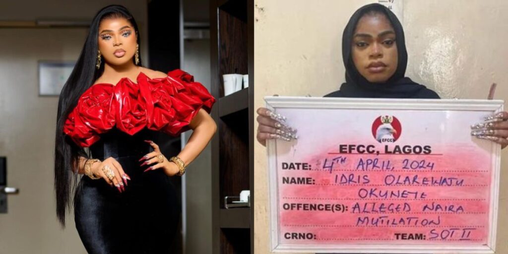 Bobrisky Jailed for Six Months Over Naira Abuse, Confirms Male Identity in Court.
