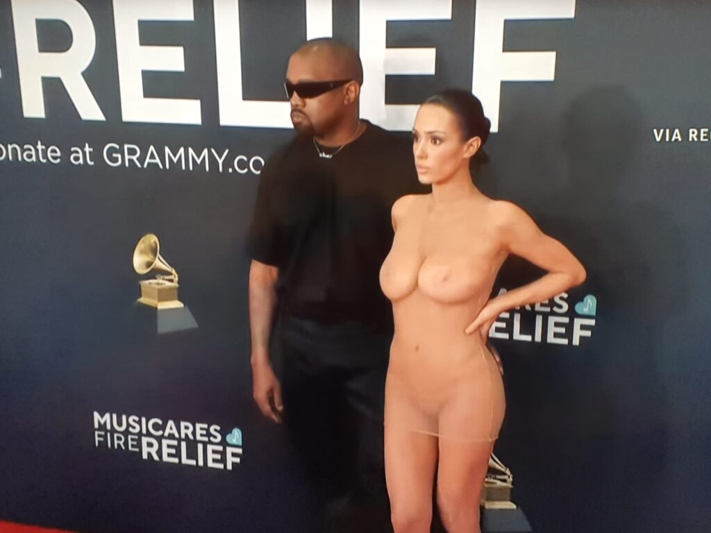 Kanye West’s Wife Bianca Censori Makes Nude Fashion Statement At The Grammy's.