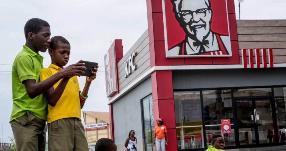 Irish Tourist Surprised To See KFC in Ghana.